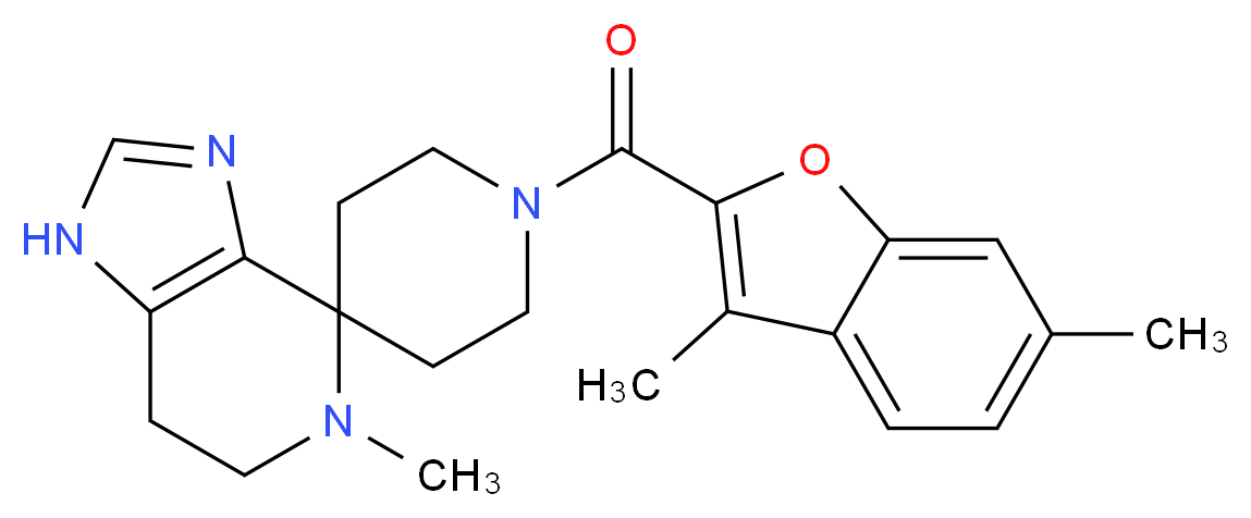 1'-[(3,6-dimethyl-1-benzofuran-2-yl)carbonyl]-5-methyl-1,5,6,7-tetrahydrospiro[imidazo[4,5-c]pyridine-4,4'-piperidine]_分子结构_CAS_)