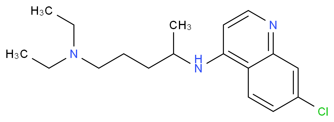 {4-[(7-chloroquinolin-4-yl)amino]pentyl}diethylamine_分子结构_CAS_54-05-7