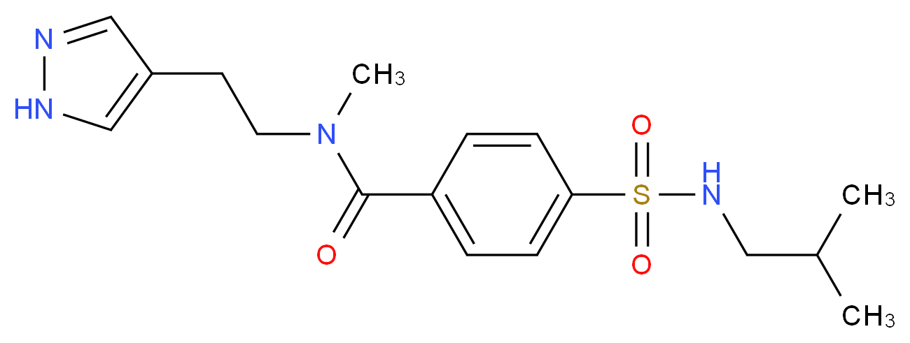 4-[(isobutylamino)sulfonyl]-N-methyl-N-[2-(1H-pyrazol-4-yl)ethyl]benzamide_分子结构_CAS_)