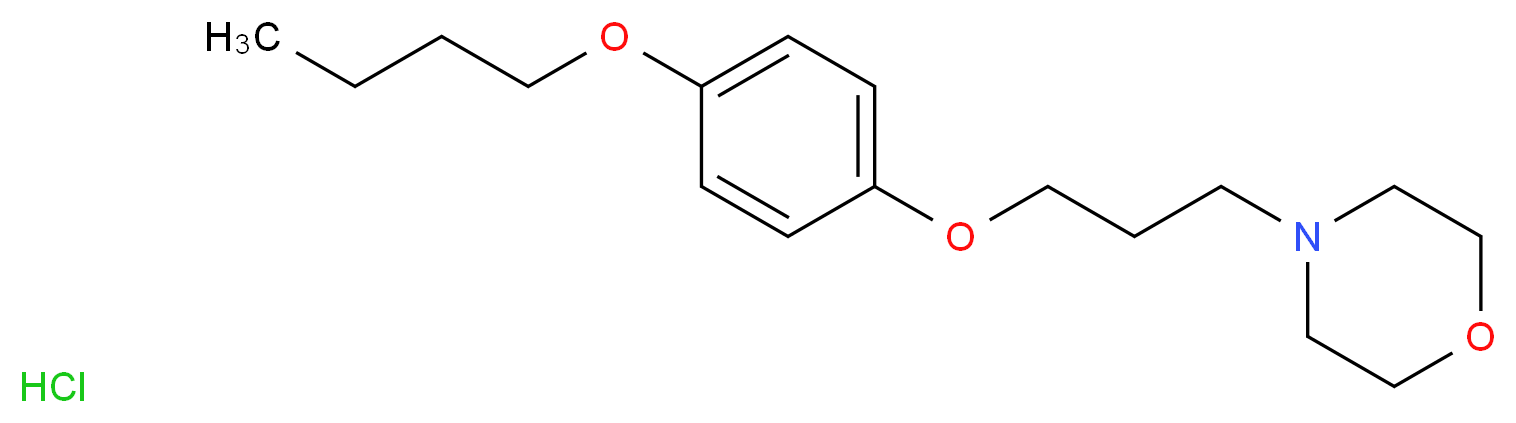 4-[3-(4-butoxyphenoxy)propyl]morpholine hydrochloride_分子结构_CAS_637-58-1