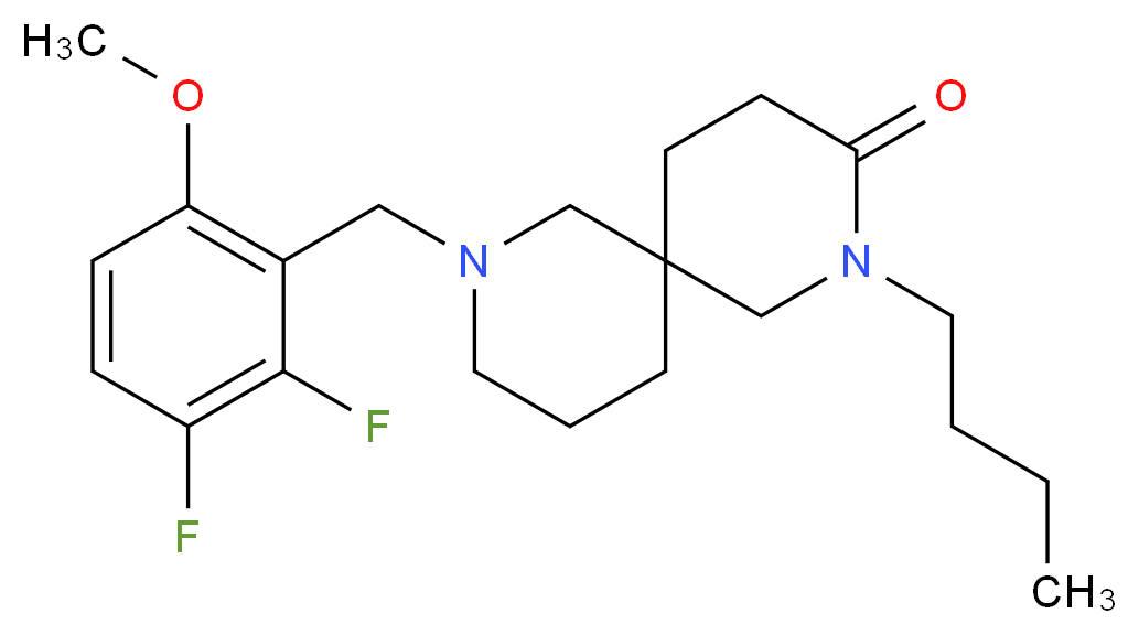 2-butyl-8-(2,3-difluoro-6-methoxybenzyl)-2,8-diazaspiro[5.5]undecan-3-one_分子结构_CAS_)