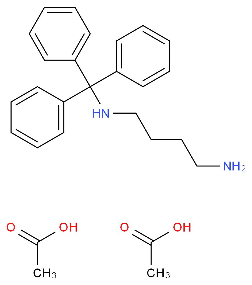 (4-aminobutyl)(triphenylmethyl)amine; bis(acetic acid)_分子结构_CAS_325708-23-4