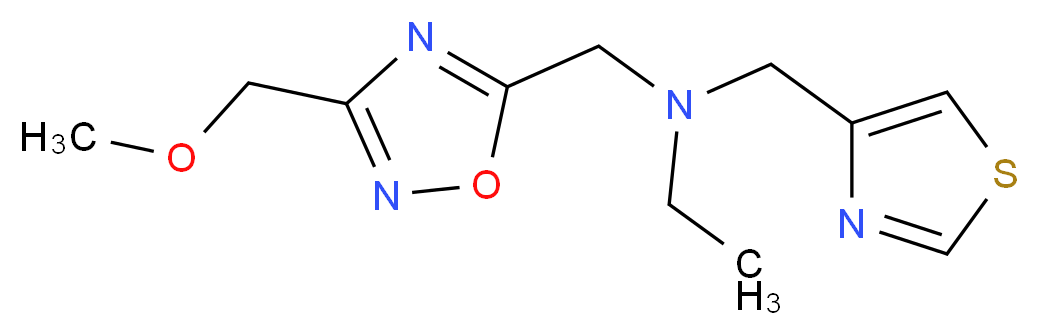 N-{[3-(methoxymethyl)-1,2,4-oxadiazol-5-yl]methyl}-N-(1,3-thiazol-4-ylmethyl)ethanamine_分子结构_CAS_)