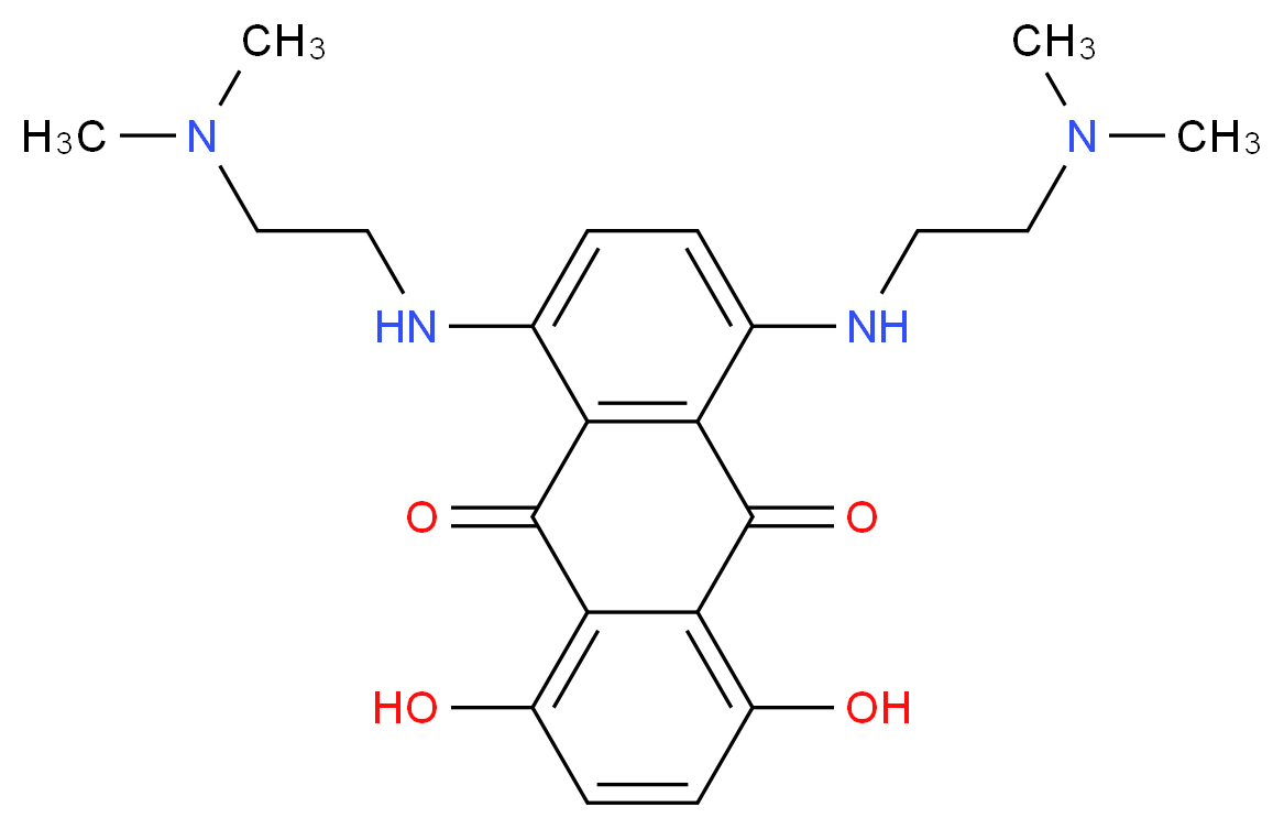 1,4-bis({[2-(dimethylamino)ethyl]amino})-5,8-dihydroxy-9,10-dihydroanthracene-9,10-dione_分子结构_CAS_70476-63-0