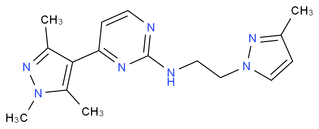 N-[2-(3-methyl-1H-pyrazol-1-yl)ethyl]-4-(1,3,5-trimethyl-1H-pyrazol-4-yl)pyrimidin-2-amine_分子结构_CAS_)