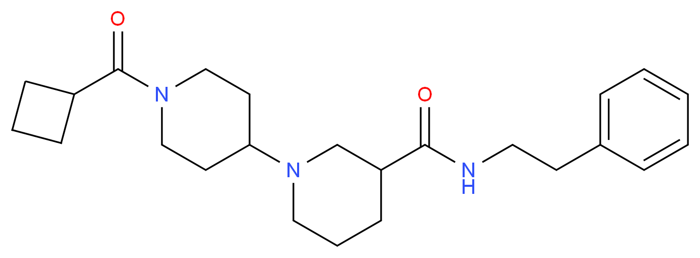 1'-(cyclobutylcarbonyl)-N-(2-phenylethyl)-1,4'-bipiperidine-3-carboxamide_分子结构_CAS_)