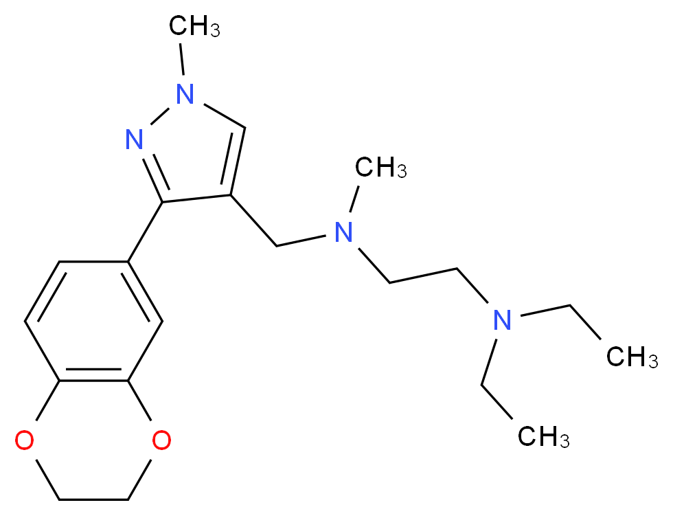 N-{[3-(2,3-dihydro-1,4-benzodioxin-6-yl)-1-methyl-1H-pyrazol-4-yl]methyl}-N',N'-diethyl-N-methyl-1,2-ethanediamine_分子结构_CAS_)