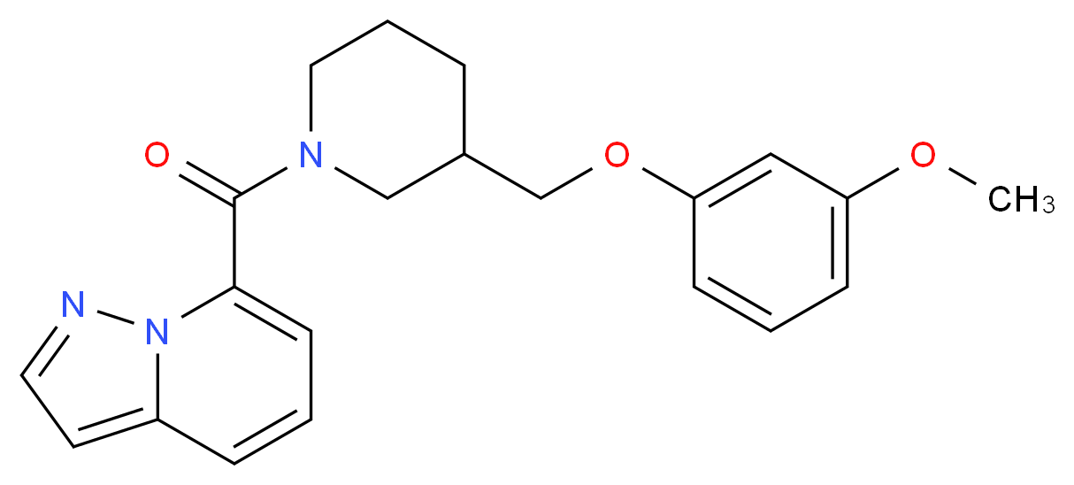 7-({3-[(3-methoxyphenoxy)methyl]-1-piperidinyl}carbonyl)pyrazolo[1,5-a]pyridine_分子结构_CAS_)
