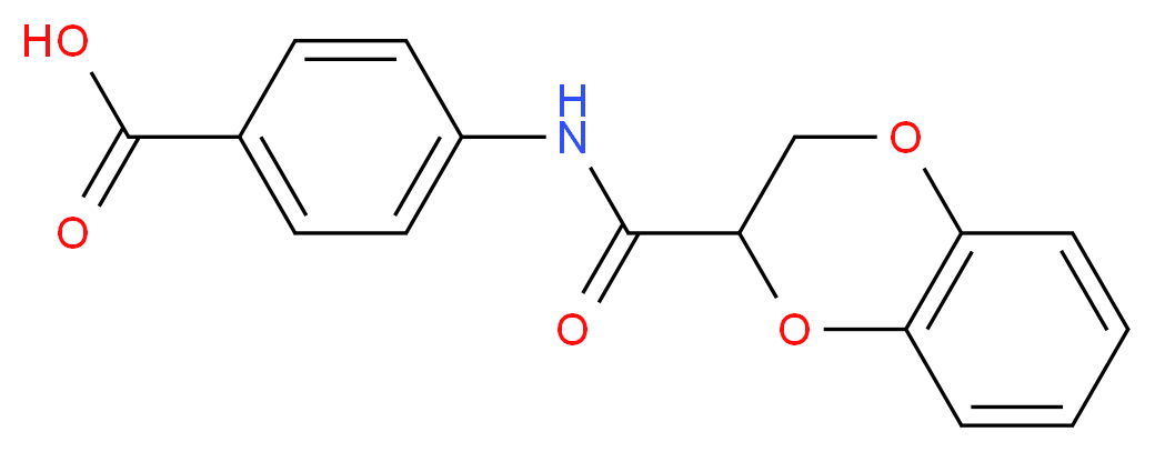 4-[(2,3-dihydro-1,4-benzodioxin-2-ylcarbonyl)amino]benzoic acid_分子结构_CAS_309923-57-7)