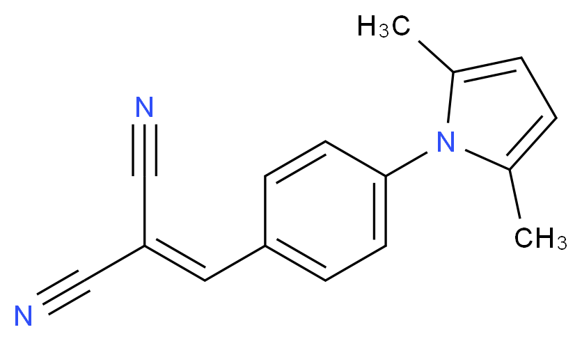 2-{[4-(2,5-dimethyl-1H-pyrrol-1-yl)phenyl]methylidene}propanedinitrile_分子结构_CAS_771567-64-7