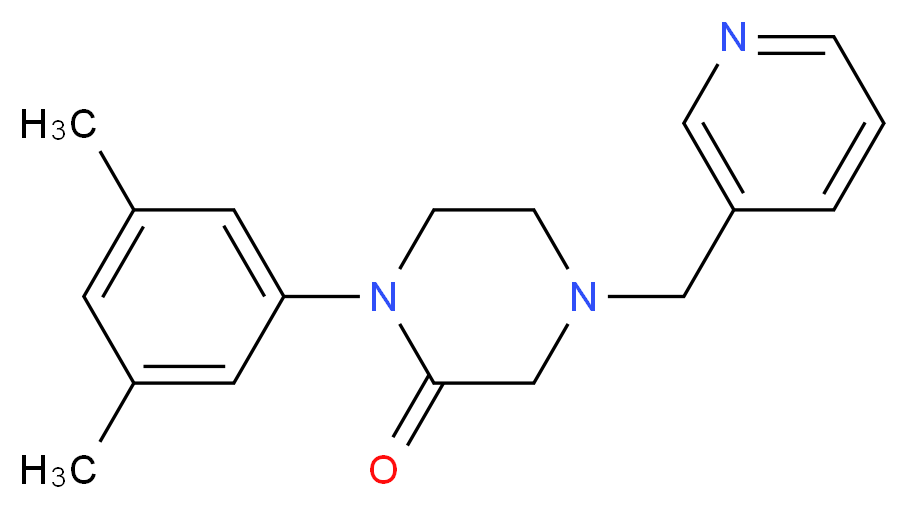 1-(3,5-dimethylphenyl)-4-(3-pyridinylmethyl)-2-piperazinone_分子结构_CAS_)