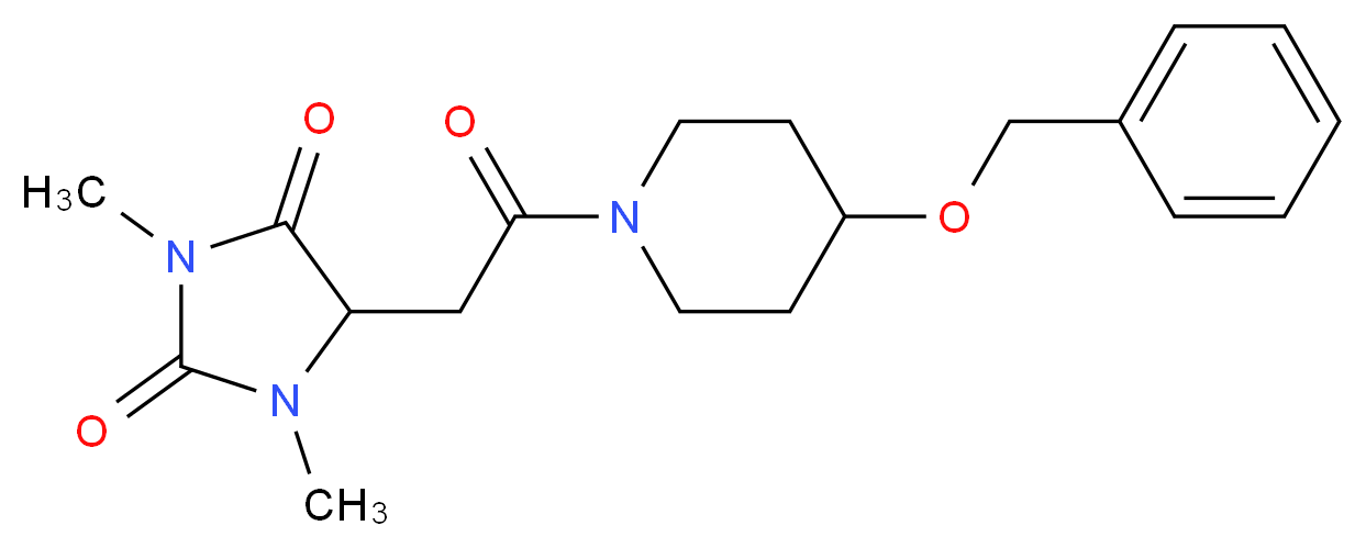 5-{2-[4-(benzyloxy)-1-piperidinyl]-2-oxoethyl}-1,3-dimethyl-2,4-imidazolidinedione_分子结构_CAS_)