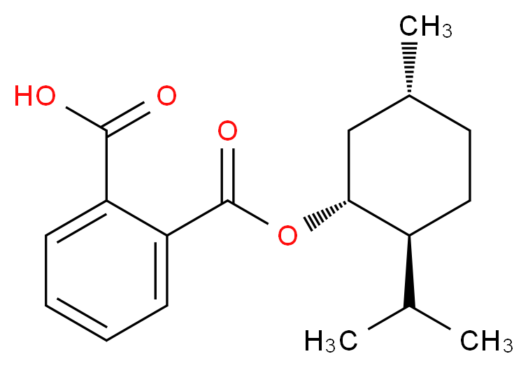 (-)-单-(1R)-邻苯二甲酸薄荷酯_分子结构_CAS_33744-74-0)