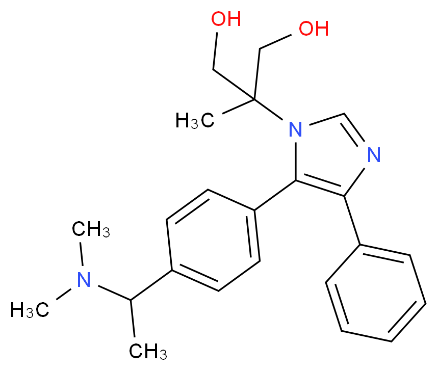 2-(5-{4-[1-(dimethylamino)ethyl]phenyl}-4-phenyl-1H-imidazol-1-yl)-2-methylpropane-1,3-diol_分子结构_CAS_)