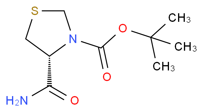 (R)-tert-butyl 4-carbamoylthiazolidine-3-carboxylate_分子结构_CAS_61434-85-3)