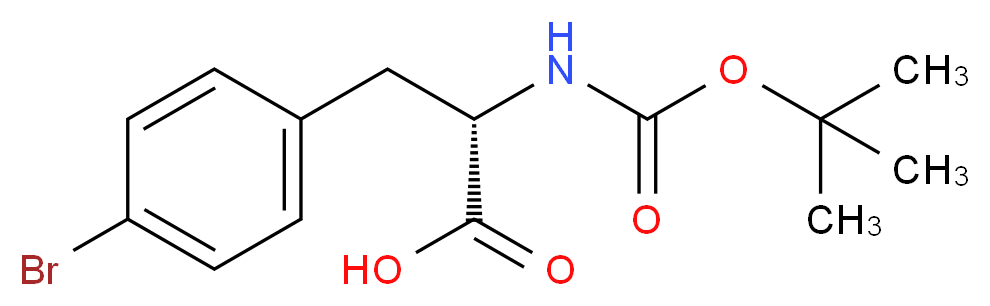 (2S)-3-(4-bromophenyl)-2-{[(tert-butoxy)carbonyl]amino}propanoic acid_分子结构_CAS_62129-39-9