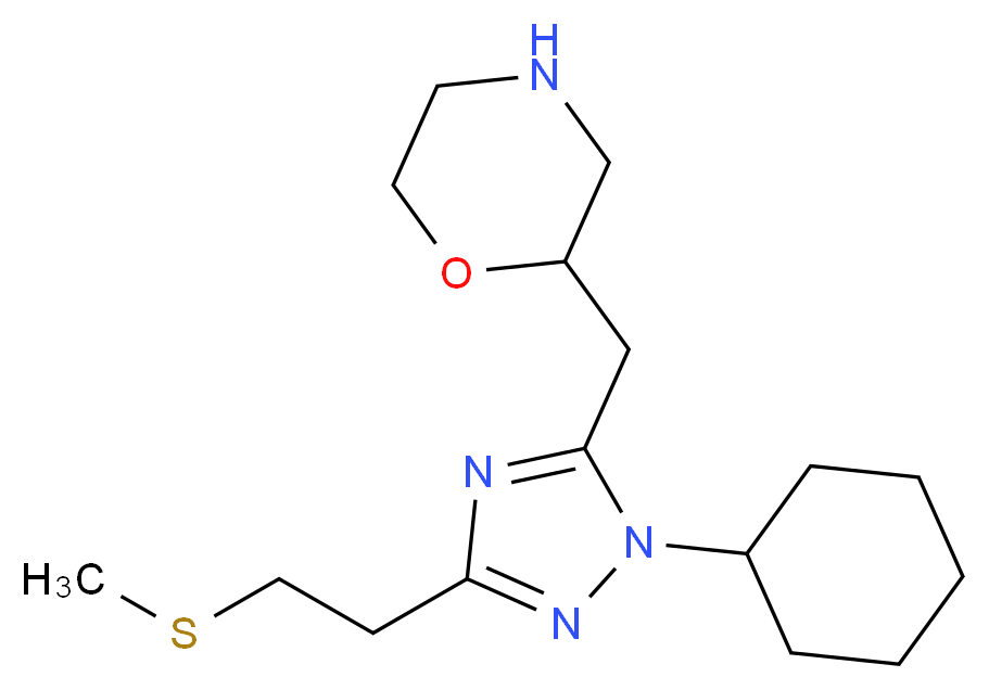 2-({1-cyclohexyl-3-[2-(methylthio)ethyl]-1H-1,2,4-triazol-5-yl}methyl)morpholine_分子结构_CAS_)