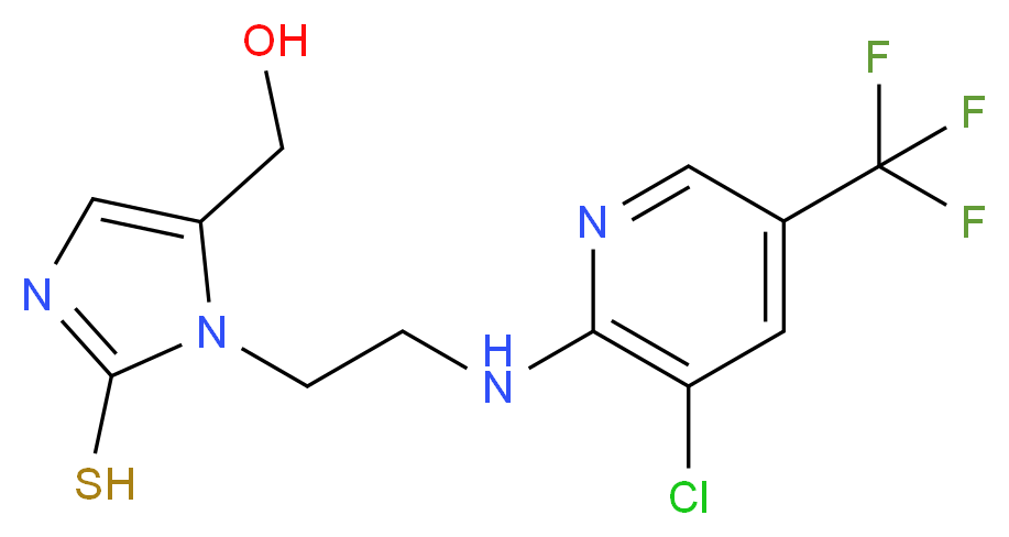 [1-(2-{[3-chloro-5-(trifluoromethyl)-2-pyridinyl]amino}ethyl)-2-sulfanyl-1H-imidazol-5-yl]methanol_分子结构_CAS_)