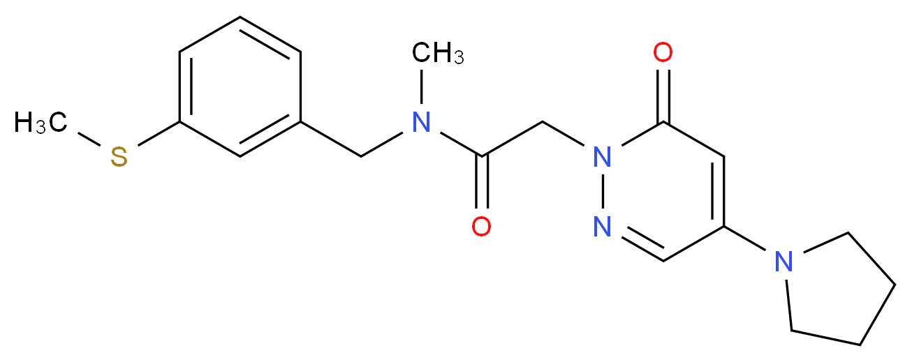 N-methyl-N-[3-(methylthio)benzyl]-2-(6-oxo-4-pyrrolidin-1-ylpyridazin-1(6H)-yl)acetamide_分子结构_CAS_)