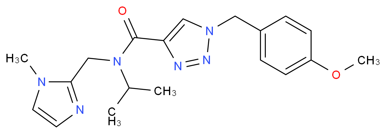 N-isopropyl-1-(4-methoxybenzyl)-N-[(1-methyl-1H-imidazol-2-yl)methyl]-1H-1,2,3-triazole-4-carboxamide_分子结构_CAS_)