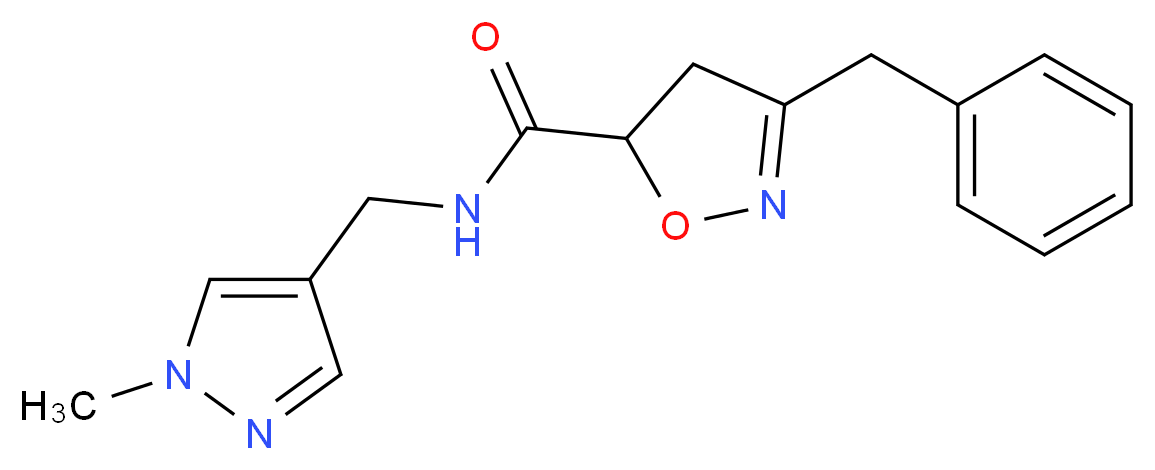 3-benzyl-N-[(1-methyl-1H-pyrazol-4-yl)methyl]-4,5-dihydro-5-isoxazolecarboxamide_分子结构_CAS_)