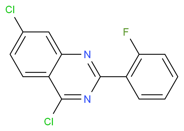 4,7-dichloro-2-(2-fluorophenyl)quinazoline_分子结构_CAS_885277-55-4