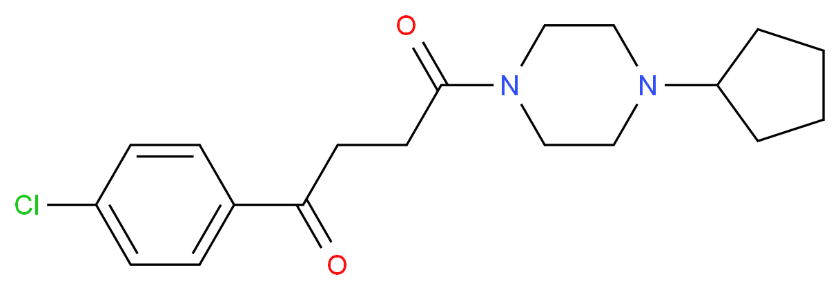 1-(4-chlorophenyl)-4-(4-cyclopentylpiperazin-1-yl)butane-1,4-dione_分子结构_CAS_757183-18-9