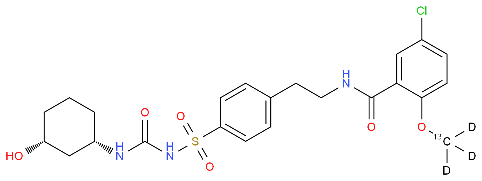 rac cis-3-Hydroxy Glyburide-13C,d3_分子结构_CAS_1217848-91-3)