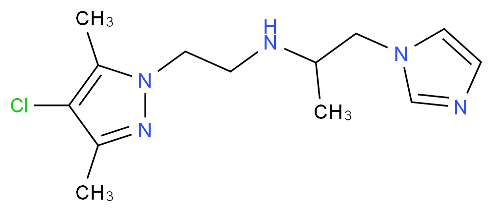N-[2-(4-chloro-3,5-dimethyl-1H-pyrazol-1-yl)ethyl]-1-(1H-imidazol-1-yl)propan-2-amine_分子结构_CAS_)