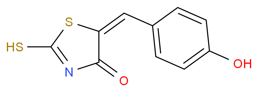 (5E)-5-(4-Hydroxybenzylidene)-2-mercapto-1,3-thiazol-4(5H)-one_分子结构_CAS_81154-13-4)