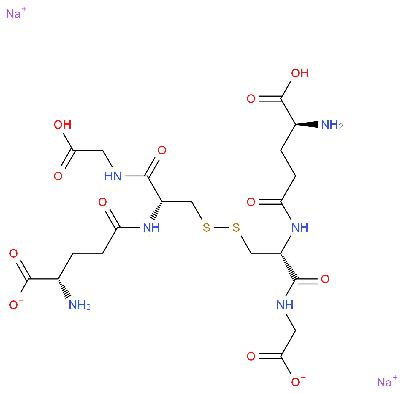 L-氧化型谷胱甘肽 二钠盐_分子结构_CAS_103239-24-3)