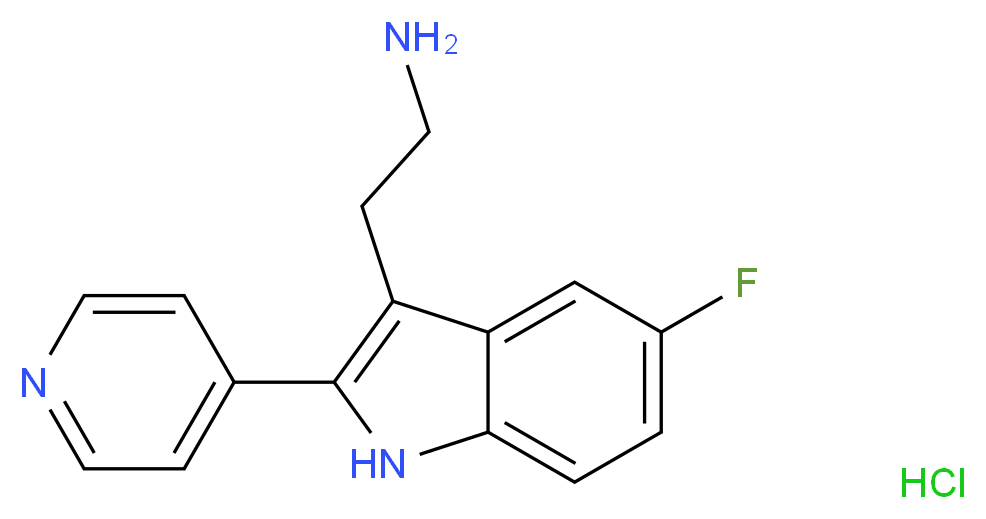 3-(Aminoethyl)-5-fluoro-2-pyridin-4-yl-1H-indole hydrochloride_分子结构_CAS_)