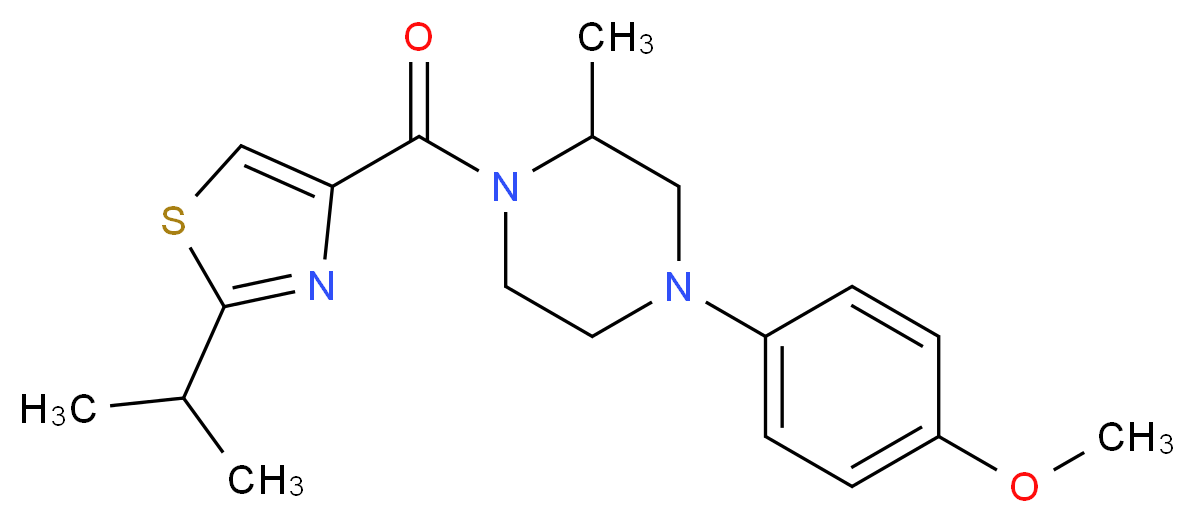 1-[(2-isopropyl-1,3-thiazol-4-yl)carbonyl]-4-(4-methoxyphenyl)-2-methylpiperazine_分子结构_CAS_)