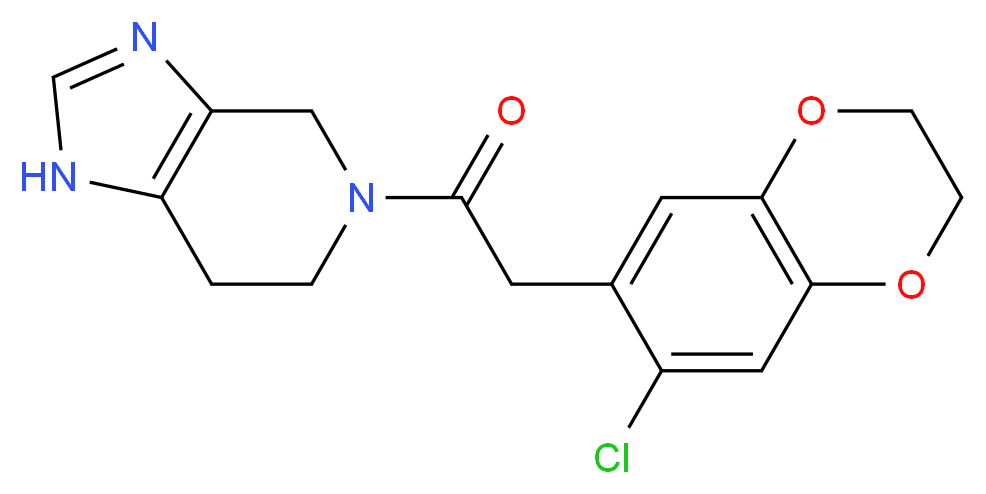 5-[(7-chloro-2,3-dihydro-1,4-benzodioxin-6-yl)acetyl]-4,5,6,7-tetrahydro-1H-imidazo[4,5-c]pyridine_分子结构_CAS_)