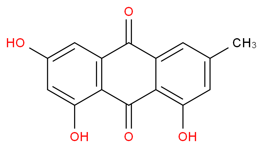 1,3,8-trihydroxy-6-methyl-9,10-dihydroanthracene-9,10-dione_分子结构_CAS_60529-33-1