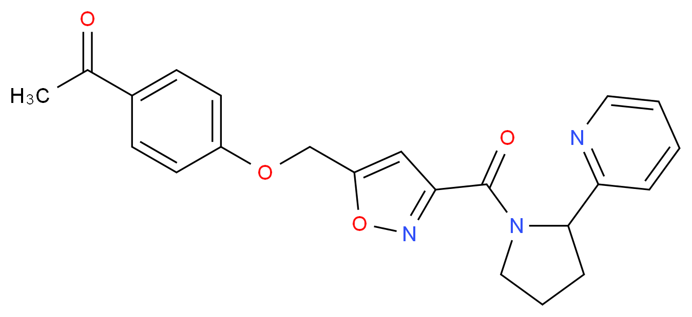 1-{4-[(3-{[2-(2-pyridinyl)-1-pyrrolidinyl]carbonyl}-5-isoxazolyl)methoxy]phenyl}ethanone_分子结构_CAS_)