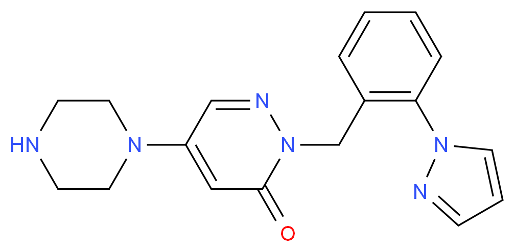 5-piperazin-1-yl-2-[2-(1H-pyrazol-1-yl)benzyl]pyridazin-3(2H)-one_分子结构_CAS_)