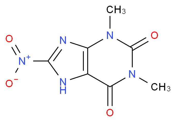 1,3-dimethyl-8-nitro-2,3,6,7-tetrahydro-1H-purine-2,6-dione_分子结构_CAS_2099-73-2