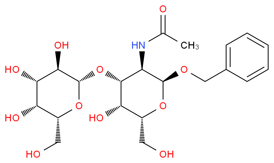 N-[(2S,3R,4R,5R,6R)-2-(benzyloxy)-5-hydroxy-6-(hydroxymethyl)-4-{[(2R,3R,4S,5R,6R)-3,4,5-trihydroxy-6-(hydroxymethyl)oxan-2-yl]oxy}oxan-3-yl]acetamide_分子结构_CAS_3554-96-9