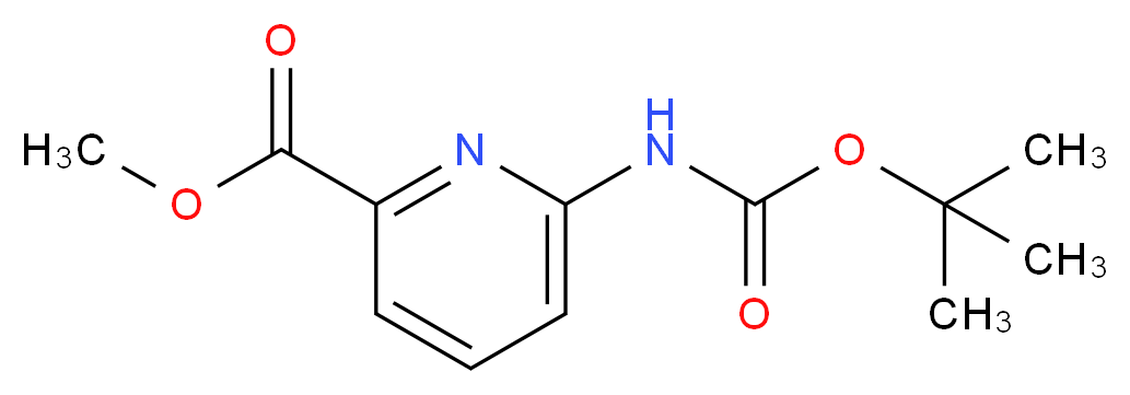 Methyl 6-((tert-butoxycarbonyl)amino)picolinate_分子结构_CAS_258497-48-2)