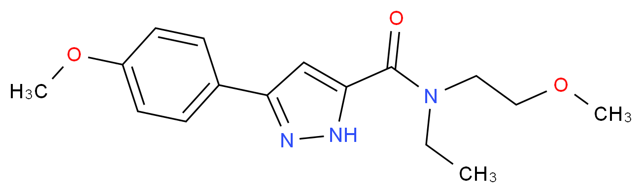 N-ethyl-N-(2-methoxyethyl)-3-(4-methoxyphenyl)-1H-pyrazole-5-carboxamide_分子结构_CAS_)
