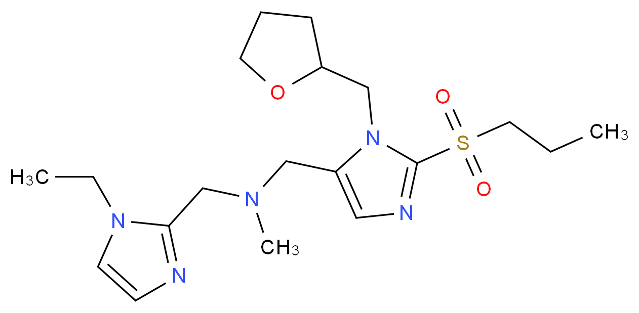1-(1-ethyl-1H-imidazol-2-yl)-N-methyl-N-{[2-(propylsulfonyl)-1-(tetrahydro-2-furanylmethyl)-1H-imidazol-5-yl]methyl}methanamine_分子结构_CAS_)