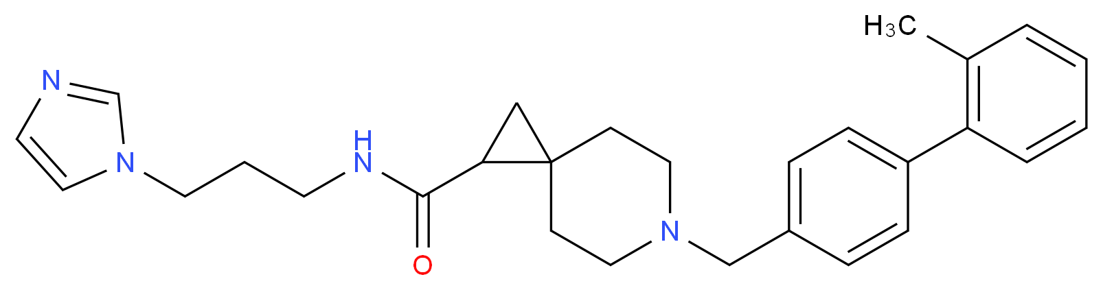 N-[3-(1H-imidazol-1-yl)propyl]-6-[(2'-methyl-4-biphenylyl)methyl]-6-azaspiro[2.5]octane-1-carboxamide_分子结构_CAS_)