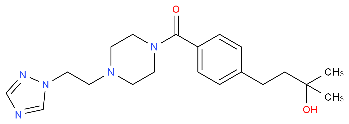2-methyl-4-[4-({4-[2-(1H-1,2,4-triazol-1-yl)ethyl]-1-piperazinyl}carbonyl)phenyl]-2-butanol_分子结构_CAS_)