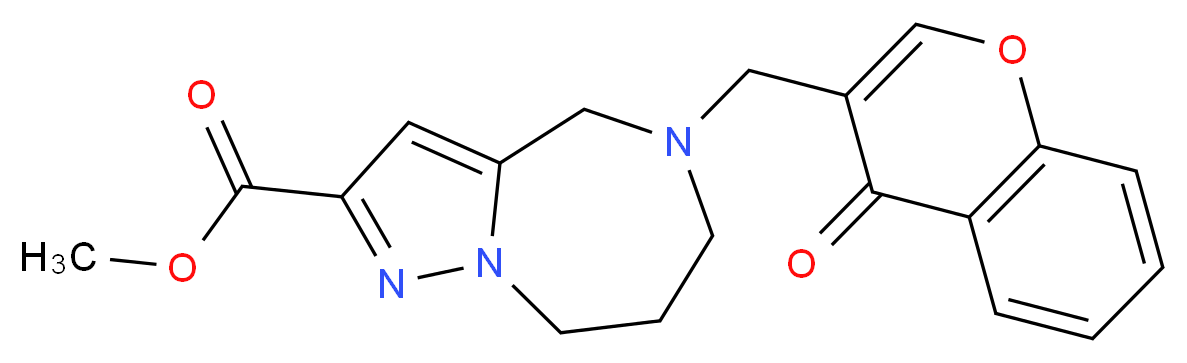 methyl 5-[(4-oxo-4H-chromen-3-yl)methyl]-5,6,7,8-tetrahydro-4H-pyrazolo[1,5-a][1,4]diazepine-2-carboxylate_分子结构_CAS_)