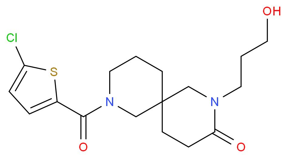 8-[(5-chloro-2-thienyl)carbonyl]-2-(3-hydroxypropyl)-2,8-diazaspiro[5.5]undecan-3-one_分子结构_CAS_)