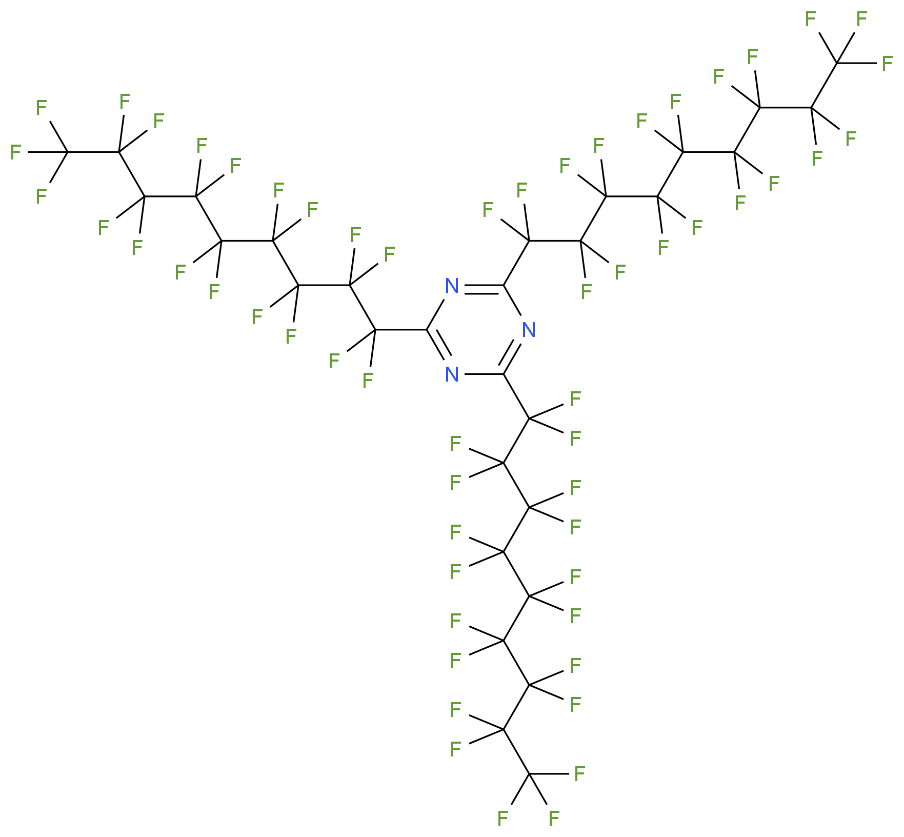 tris(nonadecafluorononyl)-1,3,5-triazine_分子结构_CAS_57101-59-4