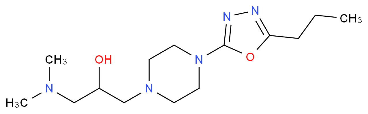1-(dimethylamino)-3-[4-(5-propyl-1,3,4-oxadiazol-2-yl)piperazin-1-yl]propan-2-ol_分子结构_CAS_)