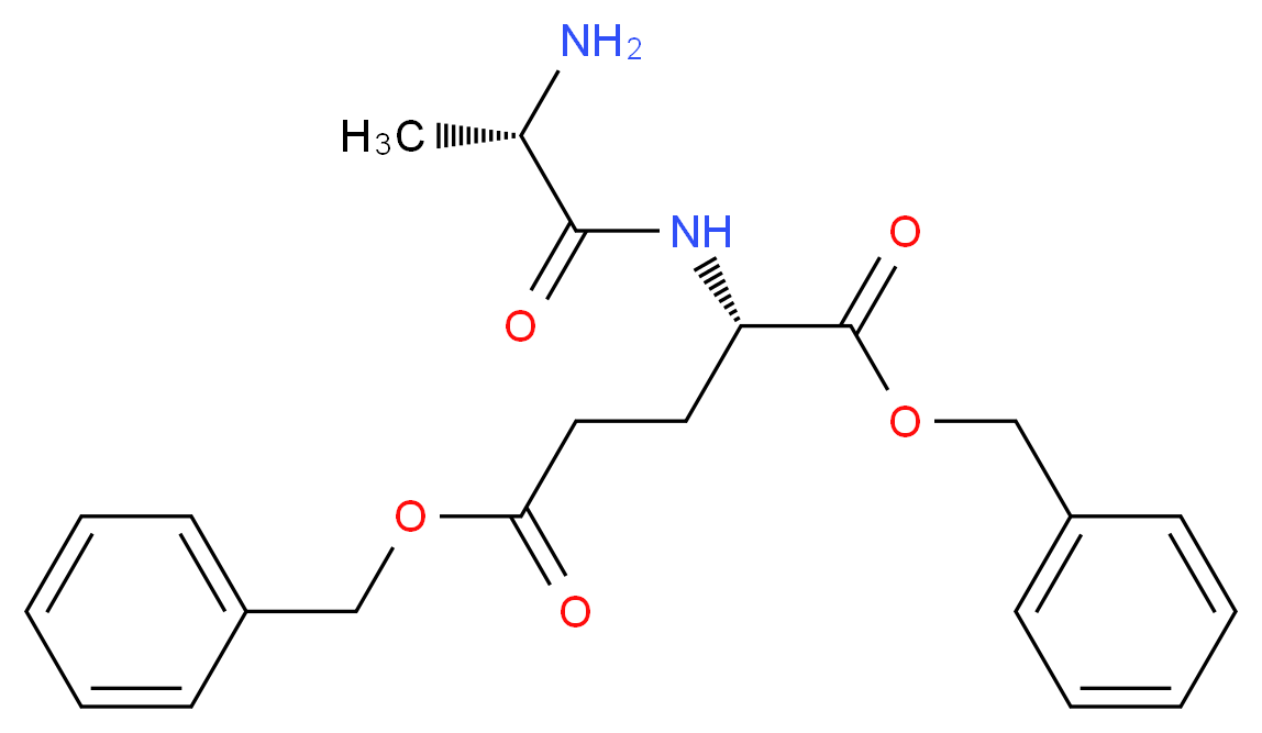 1,5-dibenzyl (2S)-2-[(2S)-2-aminopropanamido]pentanedioate_分子结构_CAS_87063-91-0