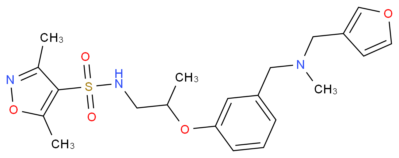 N-[2-(3-{[(3-furylmethyl)(methyl)amino]methyl}phenoxy)propyl]-3,5-dimethyl-4-isoxazolesulfonamide_分子结构_CAS_)